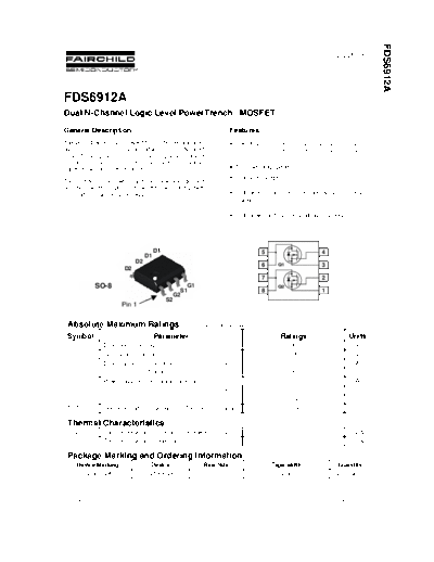 Fairchild Semiconductor fds6912a  . Electronic Components Datasheets Active components Transistors Fairchild Semiconductor fds6912a.pdf