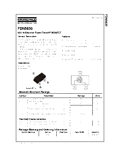 Fairchild Semiconductor fdn5630  . Electronic Components Datasheets Active components Transistors Fairchild Semiconductor fdn5630.pdf