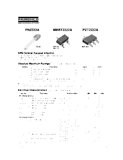 Fairchild Semiconductor mmbt2222a  . Electronic Components Datasheets Active components Transistors Fairchild Semiconductor mmbt2222a.pdf