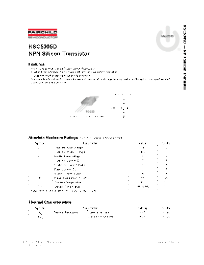 Fairchild Semiconductor ksc5305d  . Electronic Components Datasheets Active components Transistors Fairchild Semiconductor ksc5305d.pdf