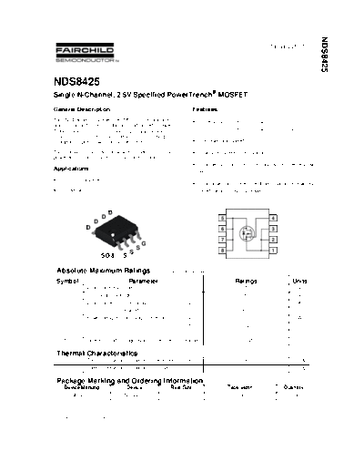 Fairchild Semiconductor nds8425  . Electronic Components Datasheets Active components Transistors Fairchild Semiconductor nds8425.pdf