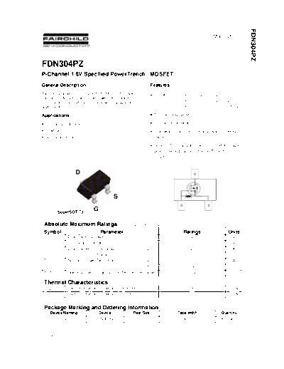 Fairchild Semiconductor fdn304pz  . Electronic Components Datasheets Active components Transistors Fairchild Semiconductor fdn304pz.pdf