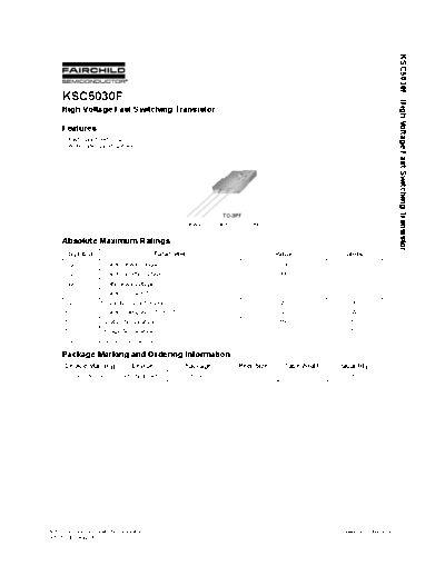 Fairchild Semiconductor ksc5030f  . Electronic Components Datasheets Active components Transistors Fairchild Semiconductor ksc5030f.pdf