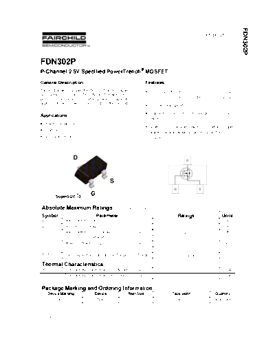 Fairchild Semiconductor fdn302p  . Electronic Components Datasheets Active components Transistors Fairchild Semiconductor fdn302p.pdf