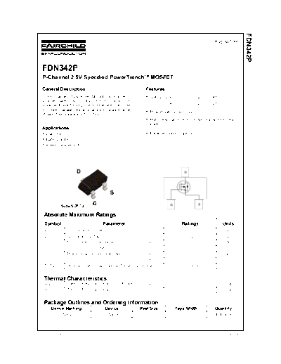 Fairchild Semiconductor fdn342p  . Electronic Components Datasheets Active components Transistors Fairchild Semiconductor fdn342p.pdf