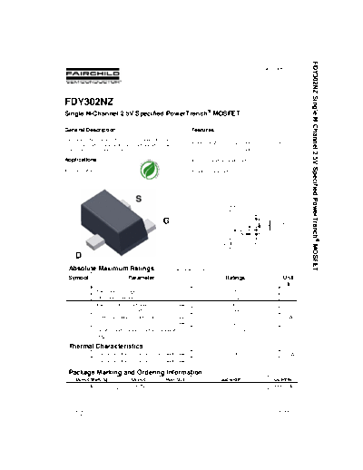 Fairchild Semiconductor fdy302nz  . Electronic Components Datasheets Active components Transistors Fairchild Semiconductor fdy302nz.pdf