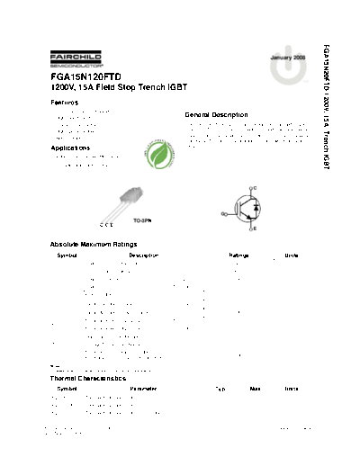Fairchild Semiconductor fga15n120ftd  . Electronic Components Datasheets Active components Transistors Fairchild Semiconductor fga15n120ftd.pdf