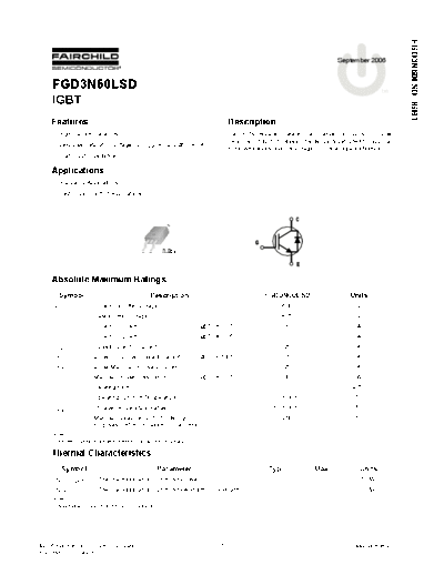 Fairchild Semiconductor fgd3n60lsd  . Electronic Components Datasheets Active components Transistors Fairchild Semiconductor fgd3n60lsd.pdf