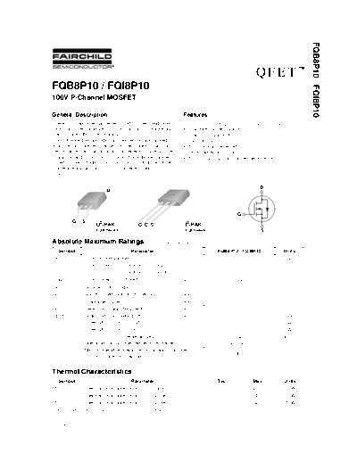 Fairchild Semiconductor fqb8p10 fqi8p10  . Electronic Components Datasheets Active components Transistors Fairchild Semiconductor fqb8p10_fqi8p10.pdf