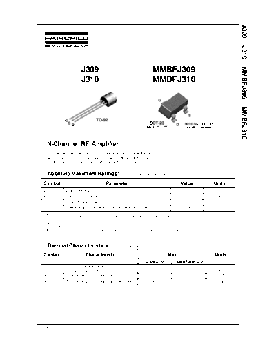 Fairchild Semiconductor mmbfj310  . Electronic Components Datasheets Active components Transistors Fairchild Semiconductor mmbfj310.pdf