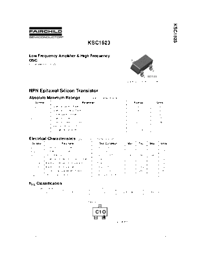 Fairchild Semiconductor ksc1623  . Electronic Components Datasheets Active components Transistors Fairchild Semiconductor ksc1623.pdf