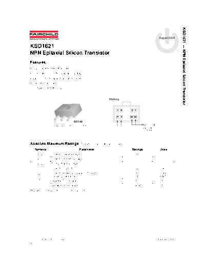 Fairchild Semiconductor ksd1621  . Electronic Components Datasheets Active components Transistors Fairchild Semiconductor ksd1621.pdf