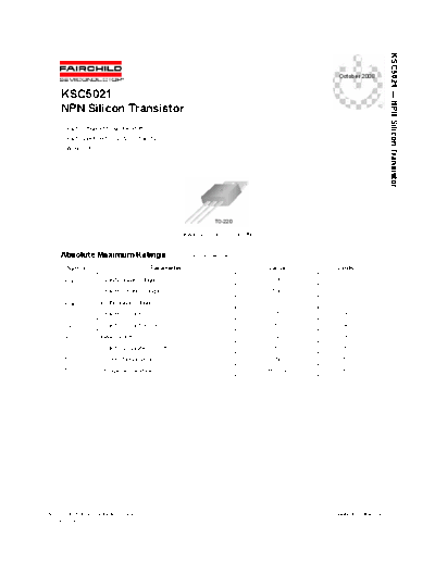 Fairchild Semiconductor ksc5021  . Electronic Components Datasheets Active components Transistors Fairchild Semiconductor ksc5021.pdf