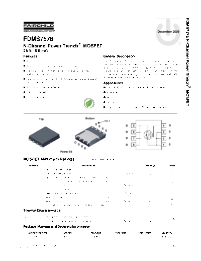 Fairchild Semiconductor fdms7578  . Electronic Components Datasheets Active components Transistors Fairchild Semiconductor fdms7578.pdf