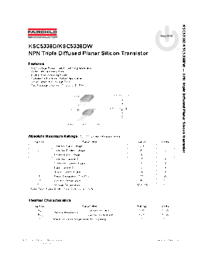 Fairchild Semiconductor ksc5338d  . Electronic Components Datasheets Active components Transistors Fairchild Semiconductor ksc5338d.pdf