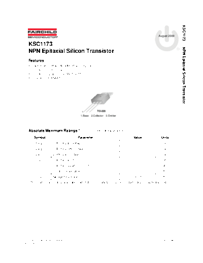Fairchild Semiconductor ksc1173  . Electronic Components Datasheets Active components Transistors Fairchild Semiconductor ksc1173.pdf