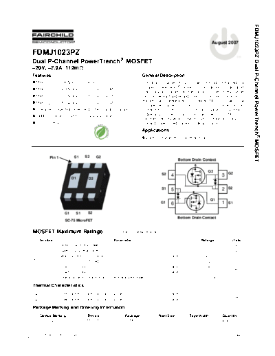 Fairchild Semiconductor fdmj1023pz  . Electronic Components Datasheets Active components Transistors Fairchild Semiconductor fdmj1023pz.pdf