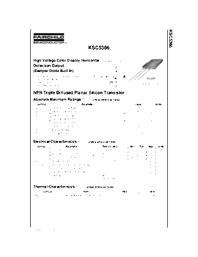 Fairchild Semiconductor ksc5386  . Electronic Components Datasheets Active components Transistors Fairchild Semiconductor ksc5386.pdf