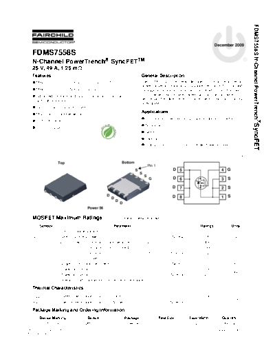 Fairchild Semiconductor fdms7558s  . Electronic Components Datasheets Active components Transistors Fairchild Semiconductor fdms7558s.pdf