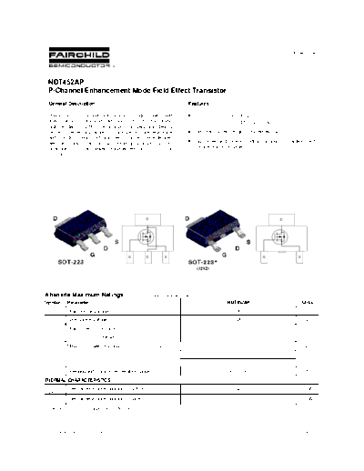 Fairchild Semiconductor ndt452ap  . Electronic Components Datasheets Active components Transistors Fairchild Semiconductor ndt452ap.pdf