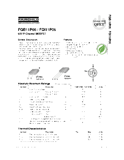 Fairchild Semiconductor fqb11p06 fqi11p06  . Electronic Components Datasheets Active components Transistors Fairchild Semiconductor fqb11p06_fqi11p06.pdf