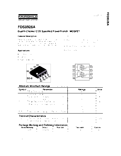 Fairchild Semiconductor fds9926a  . Electronic Components Datasheets Active components Transistors Fairchild Semiconductor fds9926a.pdf