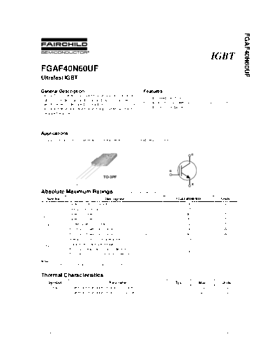 Fairchild Semiconductor fgaf40n60uf  . Electronic Components Datasheets Active components Transistors Fairchild Semiconductor fgaf40n60uf.pdf