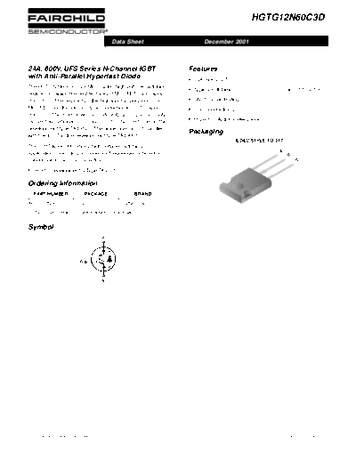 Fairchild Semiconductor hgtg12n60c3d  . Electronic Components Datasheets Active components Transistors Fairchild Semiconductor hgtg12n60c3d.pdf