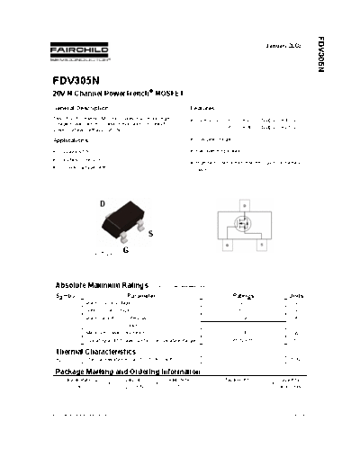 Fairchild Semiconductor fdv305n  . Electronic Components Datasheets Active components Transistors Fairchild Semiconductor fdv305n.pdf
