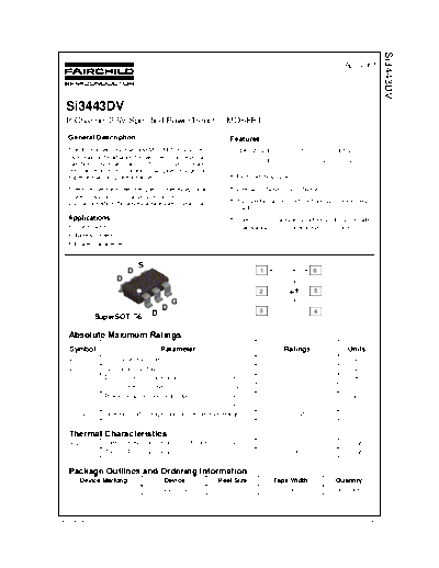 Fairchild Semiconductor si3443dv  . Electronic Components Datasheets Active components Transistors Fairchild Semiconductor si3443dv.pdf