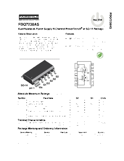 Fairchild Semiconductor fdq7238as  . Electronic Components Datasheets Active components Transistors Fairchild Semiconductor fdq7238as.pdf