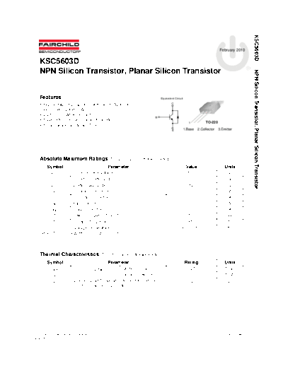 Fairchild Semiconductor ksc5603d  . Electronic Components Datasheets Active components Transistors Fairchild Semiconductor ksc5603d.pdf