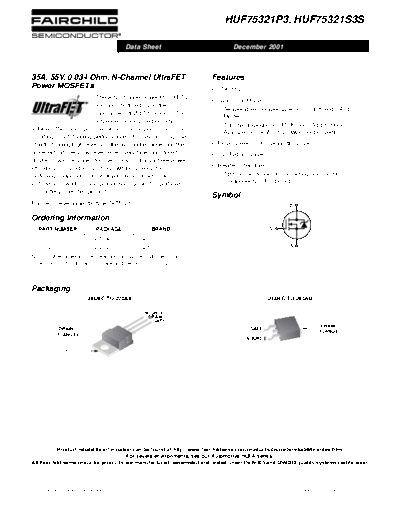 Fairchild Semiconductor huf75321p3 huf75321s3s  . Electronic Components Datasheets Active components Transistors Fairchild Semiconductor huf75321p3_huf75321s3s.pdf