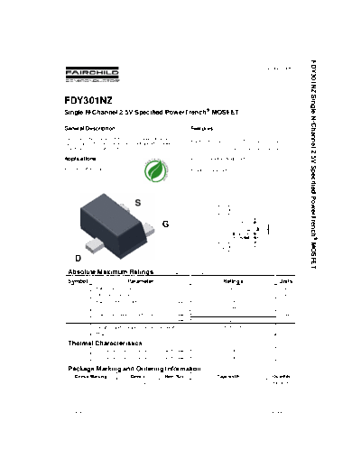 Fairchild Semiconductor fdy301nz  . Electronic Components Datasheets Active components Transistors Fairchild Semiconductor fdy301nz.pdf