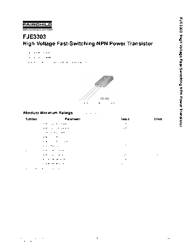 Fairchild Semiconductor fje3303  . Electronic Components Datasheets Active components Transistors Fairchild Semiconductor fje3303.pdf