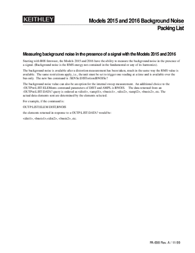 Keithley pa698a  Keithley 2001M CDROM Digital Multimeters - Data Acquisition - Switch Systems Product Information CD_Content pdfs pa698a.pdf