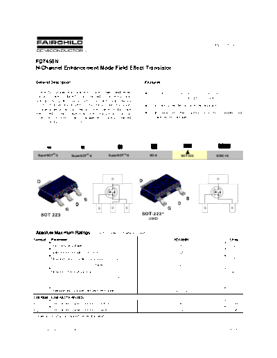 Fairchild Semiconductor fdt459n  . Electronic Components Datasheets Active components Transistors Fairchild Semiconductor fdt459n.pdf