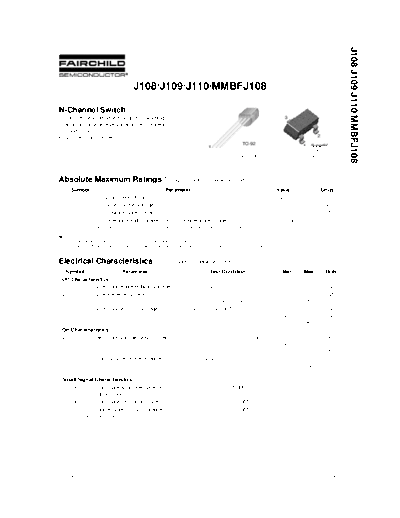 Fairchild Semiconductor j108 j109 j110 mmbfj108  . Electronic Components Datasheets Active components Transistors Fairchild Semiconductor j108_j109_j110_mmbfj108.pdf