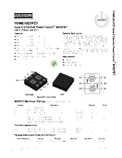 Fairchild Semiconductor fdme1023pzt  . Electronic Components Datasheets Active components Transistors Fairchild Semiconductor fdme1023pzt.pdf