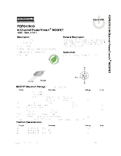 Fairchild Semiconductor fdp047n10  . Electronic Components Datasheets Active components Transistors Fairchild Semiconductor fdp047n10.pdf