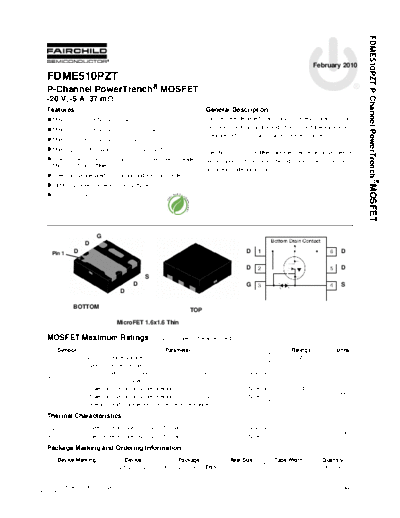 Fairchild Semiconductor fdme510pzt  . Electronic Components Datasheets Active components Transistors Fairchild Semiconductor fdme510pzt.pdf