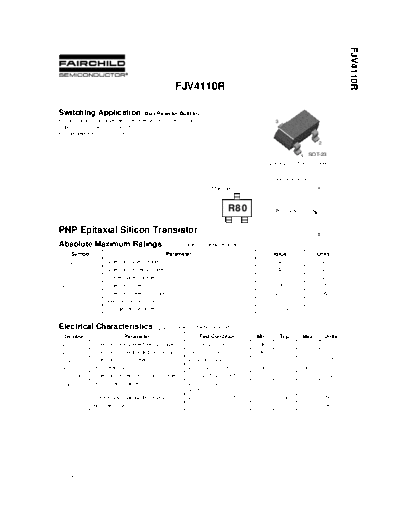 Fairchild Semiconductor fjv4110r  . Electronic Components Datasheets Active components Transistors Fairchild Semiconductor fjv4110r.pdf