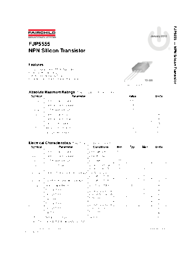 Fairchild Semiconductor fjp5555  . Electronic Components Datasheets Active components Transistors Fairchild Semiconductor fjp5555.pdf