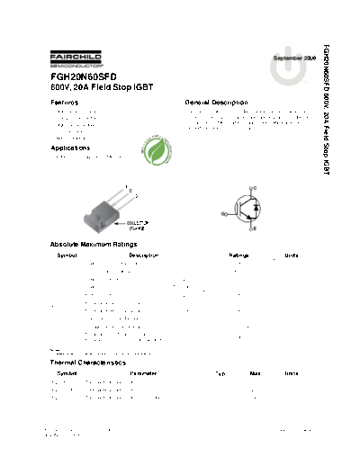 Fairchild Semiconductor fgh20n60sfd  . Electronic Components Datasheets Active components Transistors Fairchild Semiconductor fgh20n60sfd.pdf