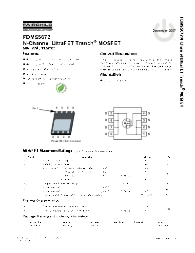 Fairchild Semiconductor fdms5672  . Electronic Components Datasheets Active components Transistors Fairchild Semiconductor fdms5672.pdf