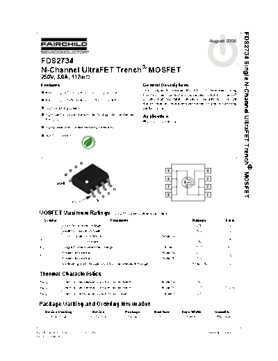 Fairchild Semiconductor fds2734  . Electronic Components Datasheets Active components Transistors Fairchild Semiconductor fds2734.pdf