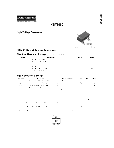 Fairchild Semiconductor kst5550  . Electronic Components Datasheets Active components Transistors Fairchild Semiconductor kst5550.pdf