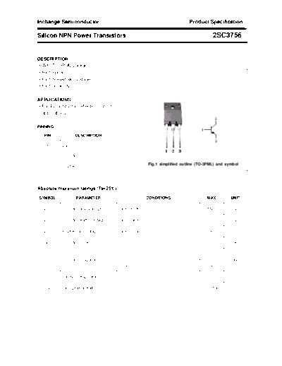 Inchange Semiconductor 2sc3756  . Electronic Components Datasheets Active components Transistors Inchange Semiconductor 2sc3756.pdf