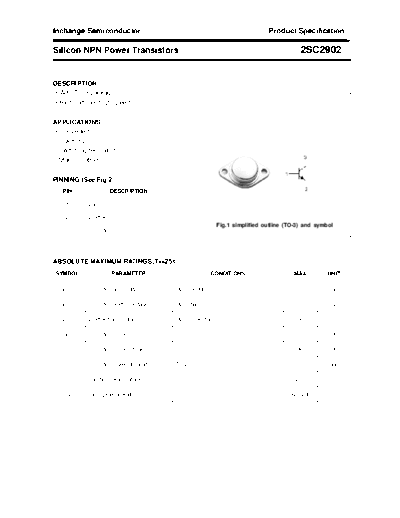 Inchange Semiconductor 2sc2902  . Electronic Components Datasheets Active components Transistors Inchange Semiconductor 2sc2902.pdf