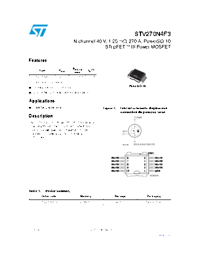 ST stv270n4f3  . Electronic Components Datasheets Active components Transistors ST stv270n4f3.pdf